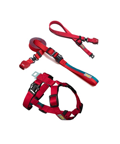 [SEPL] Air TY harness + 2m Leash + 1m extension Lesah Set Red